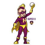 mascotte super hero pour club de sport handball