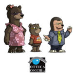 Mascotte famille taupes pour Opticien