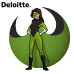 mascotte super heroine Deloitte