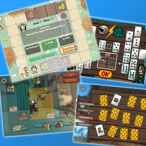 Illustrations de jeux interactifs ludo-pédagogiques Pit & Pit