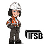 Mascotte femme de chantier BTP