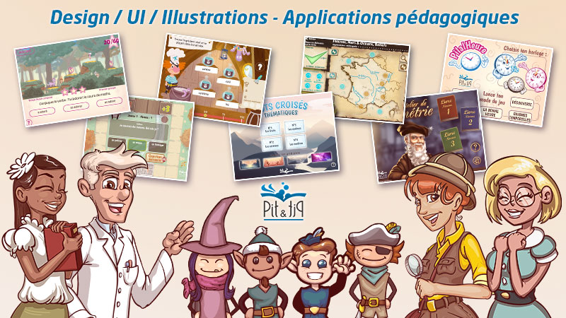 Design, interface et illustrations pour applications ludo-pédagogiques