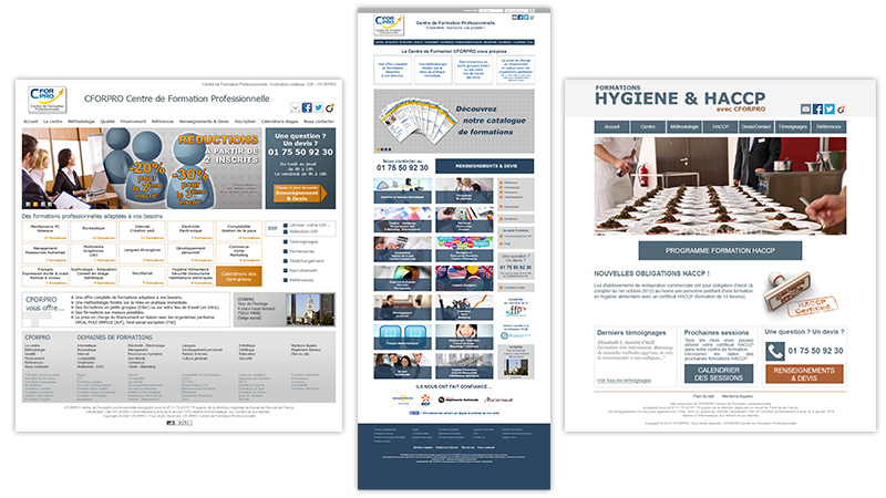 Design de site internet pour centre de formation