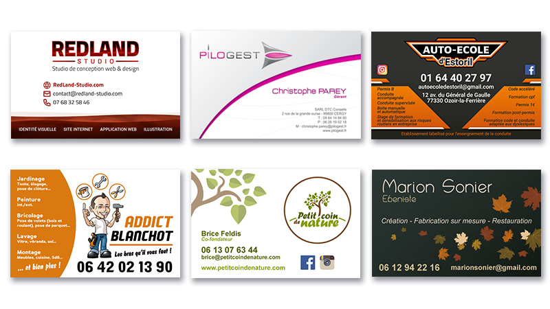 Cartes de visites adaptées