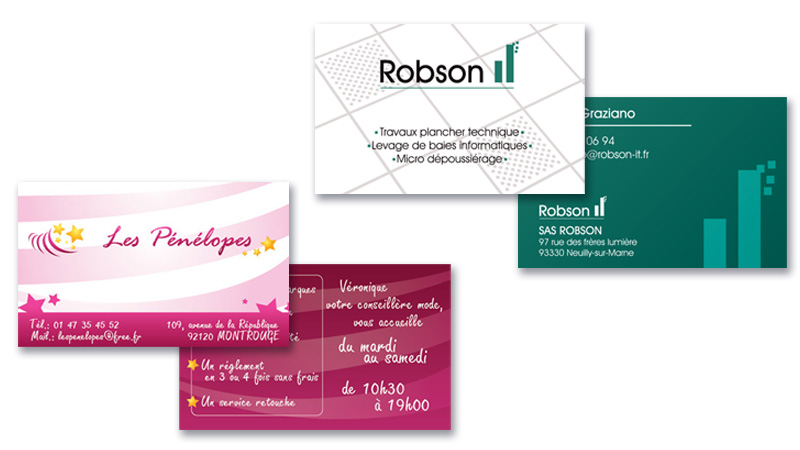 Cartes de visites recto verso