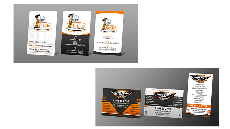 Exemples de propositions de cartes de visites