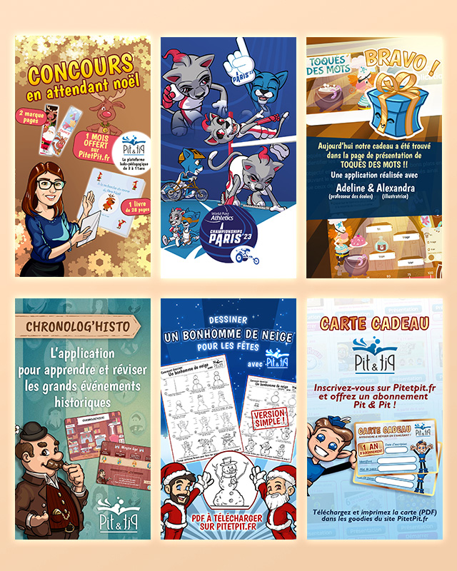 Visuels pour publications sur les réseaux sociaux formats story