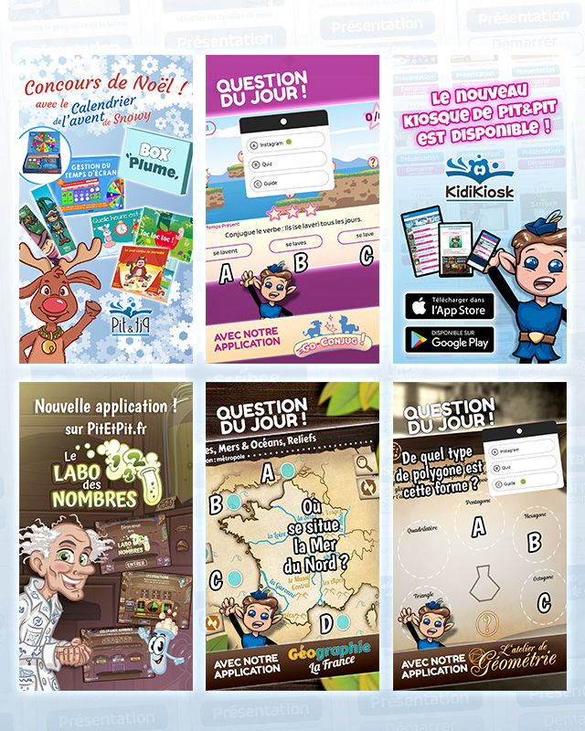 Visuels pour publications sur les réseaux sociaux formats story