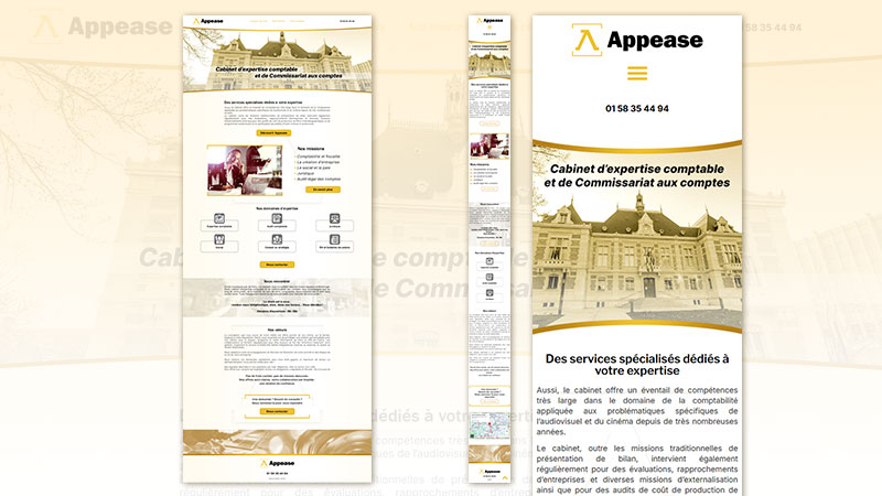 Design de site internet responsive pour cabinet d'experts comptables