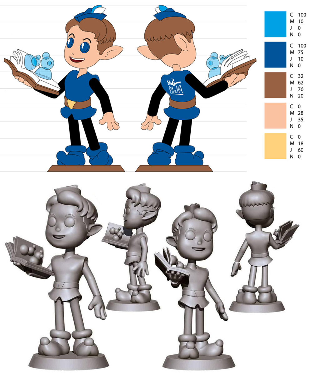 exemple de maquette de mascotte pour réalisation 3D