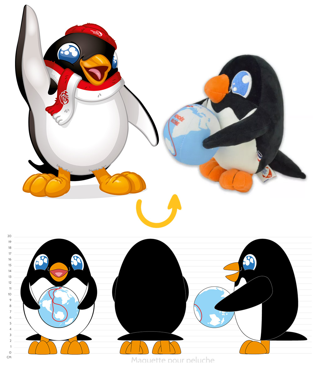 exemple de maquette de mascotte pour confection de peluche