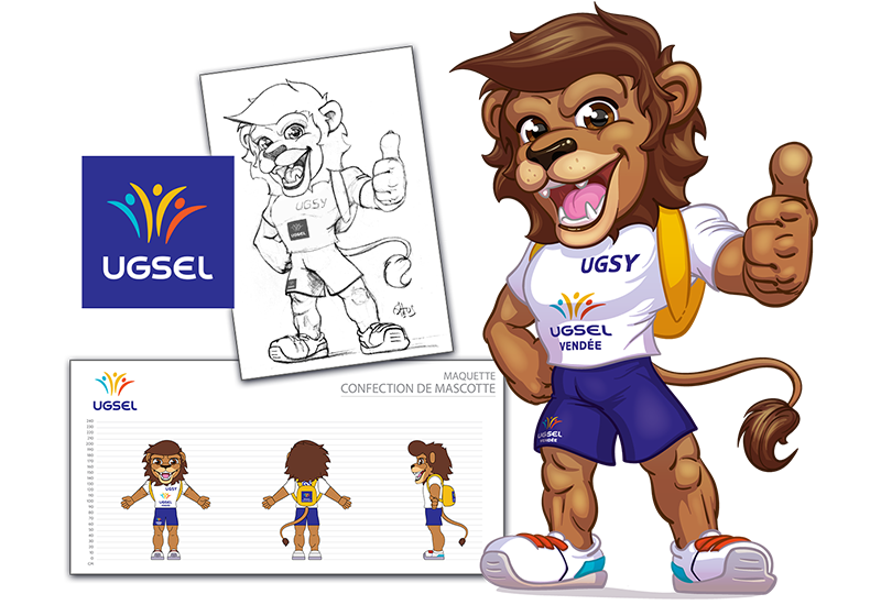 Creation mascotte UGSEL Vendee par Pitus